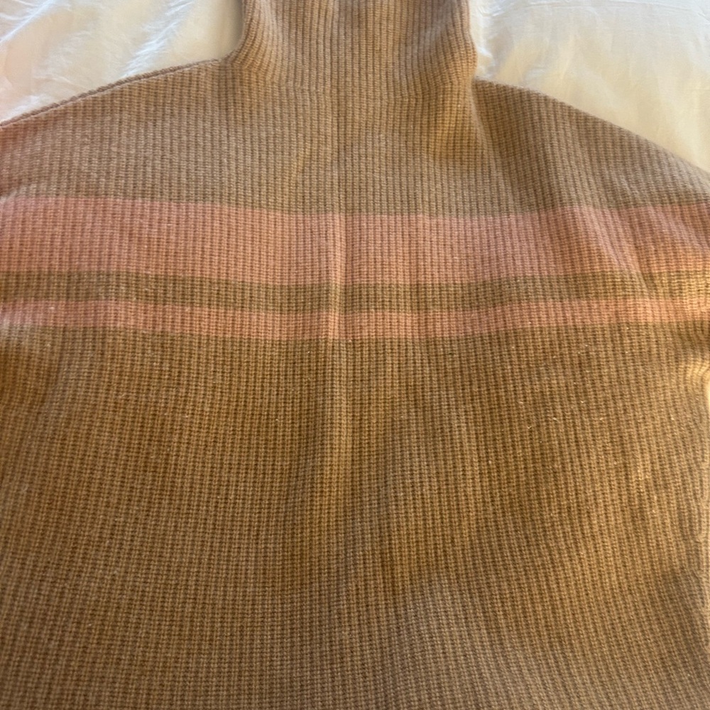 J. Crew cashmere Turtleneck Sweater in Tan and Pink
